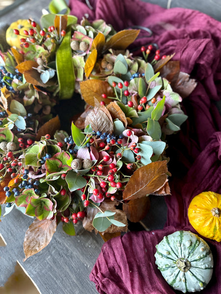 Autumn Leaf & Berry Wreath