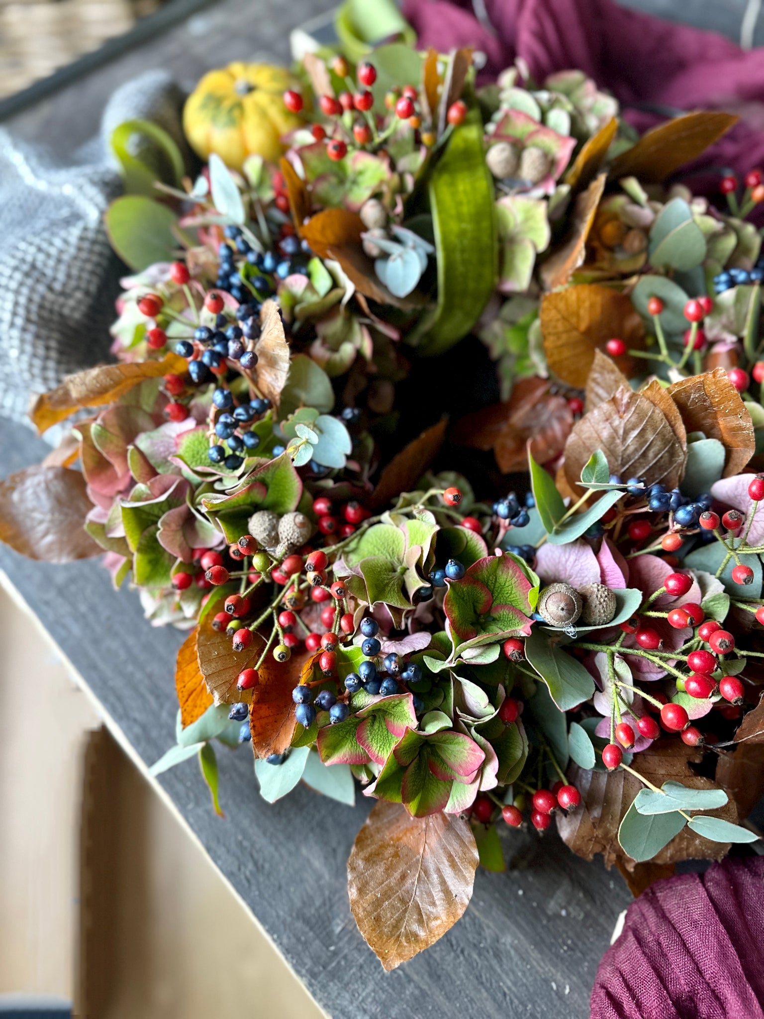 Autumn Leaf & Berry Wreath