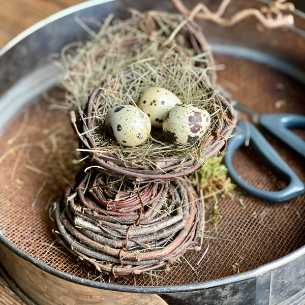 Handmade Birch Birds Nest - Set of Two