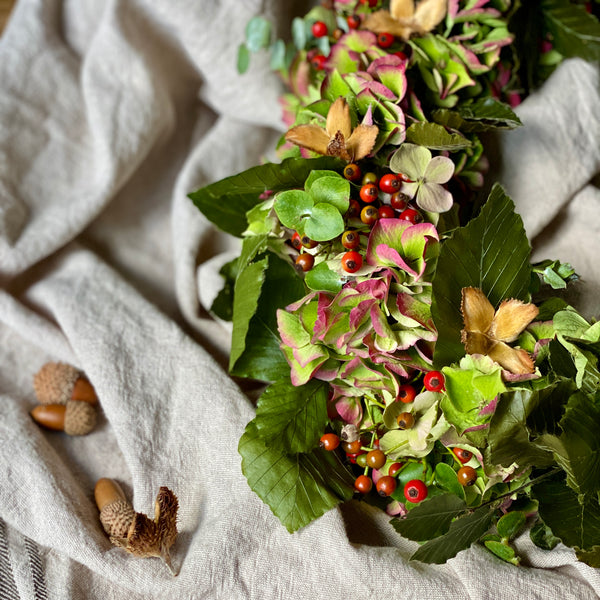 Fresh Autumn Hydrangea & Berry Wreath